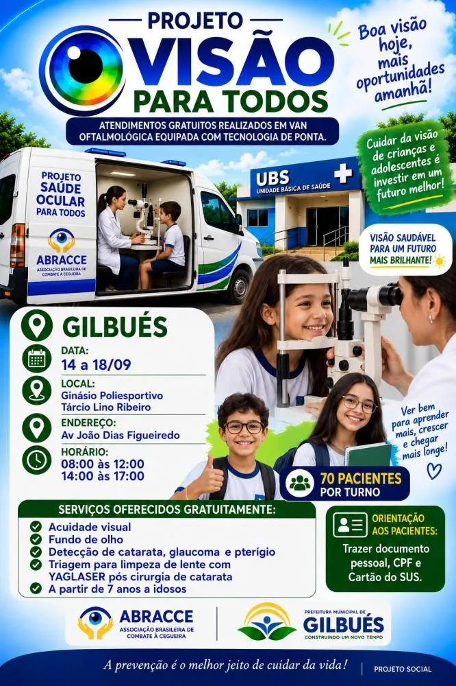 Projeto Visão Para Todos oferece atendimentos oftalmológicos gratuitos em Gilbués